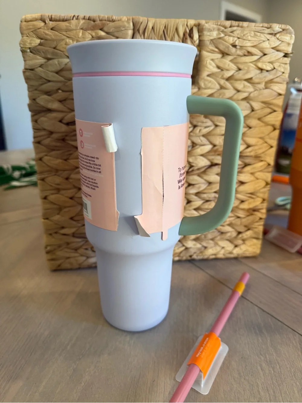 Owala Insulated Travel Mug - Pastel Blue & Mint Handle